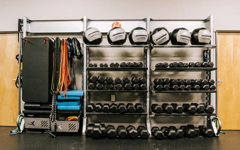Gym storage for functional fitness equipment